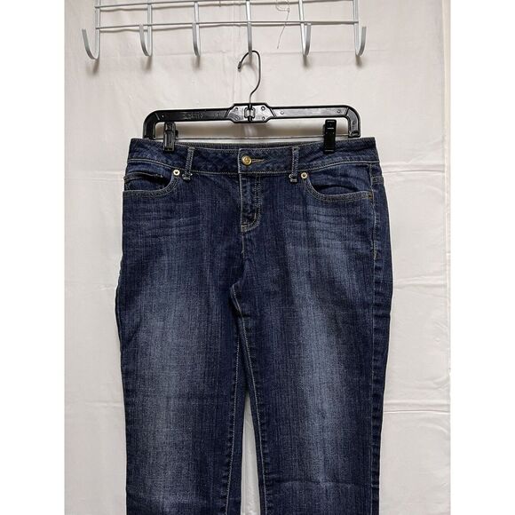 🍁3/$18 Simply‎ Vera Wang Women Size 6 Capri Blue Jeans Straight Wide Hem BFD-C - Picture 4 of 9